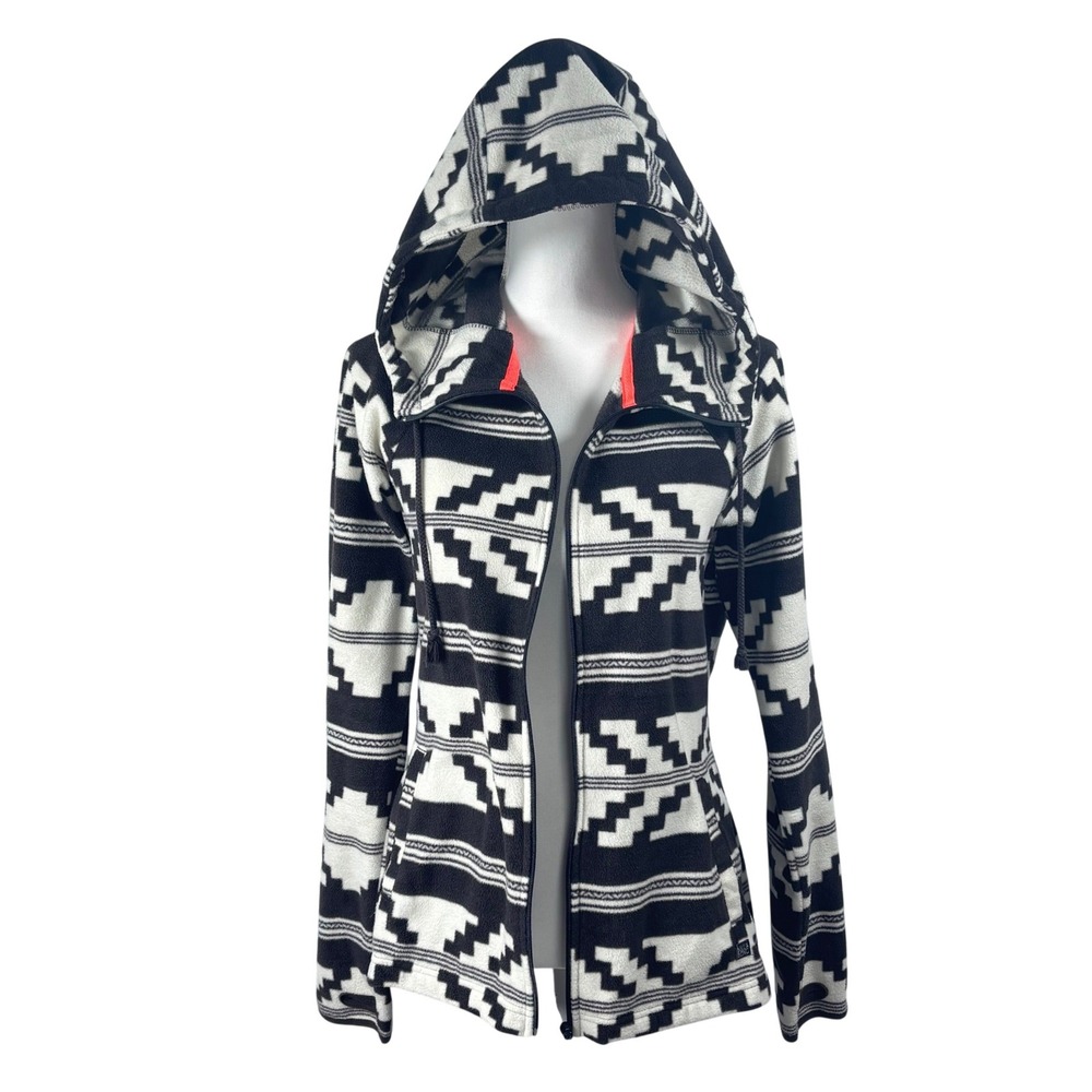 Y2K Billabong Zip‎ Hoodie M / L Black Gray Southwestern Geometric Surfer Skate